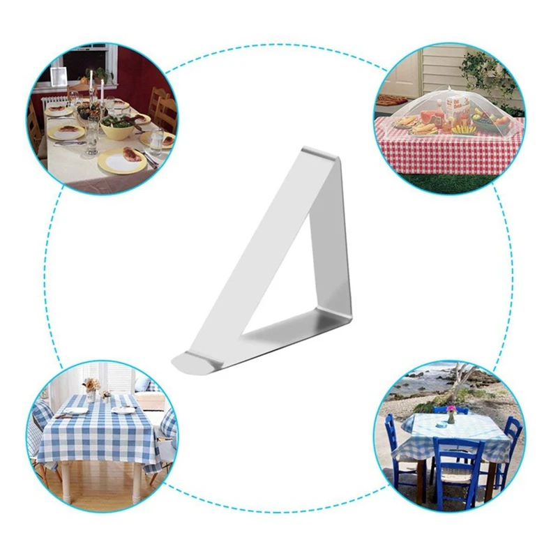 6 шт. скатерть зажим из нержавеющей стали крышка инструмент вечерние держатель