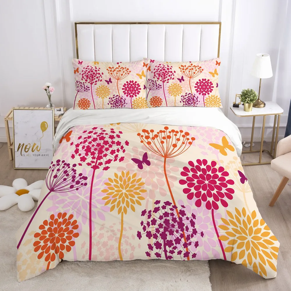 

3D Design Duvet Cover Sets Bedding Sets Quilt Cover Pillow Cases 173*230 230*230 265*230 180*210 Simple Flower Custom Bed Linens