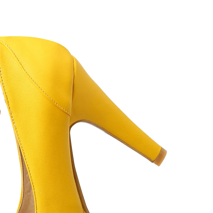 Женские туфли-лодочки на платформе 11 см высокий каблук-шпилька круглый носок