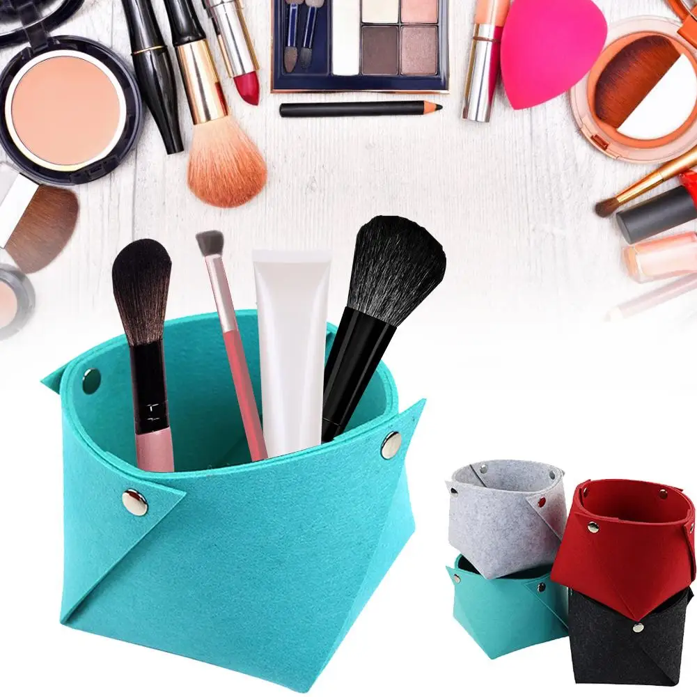 Felt Storage Box Cosmetics Jewelry Organizer Simple Table Case Ornament For Bedroom |