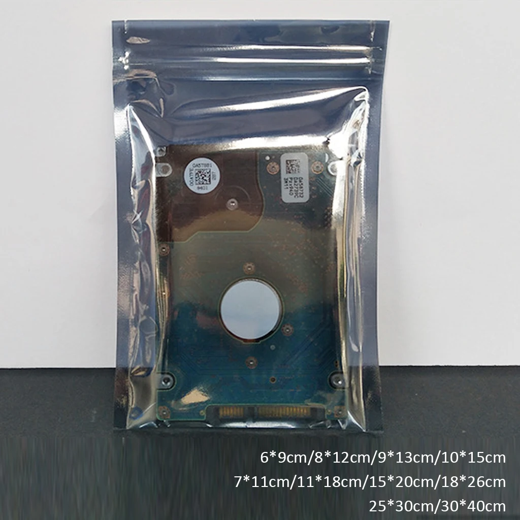 100Pcs Antistatic Aluminum Storage Bag Zip Lock Resealable 4 size Anti Static Pouch for Electronic Accessories Package ESD Bags | Дом и сад