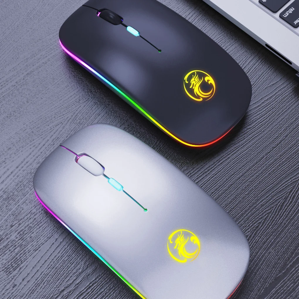 Wireless Mouse Bluetooth RGB Rechargeable Computer Silent Mause LED Backlit Ergonomic Gaming For Laptop PC | Компьютеры и офис