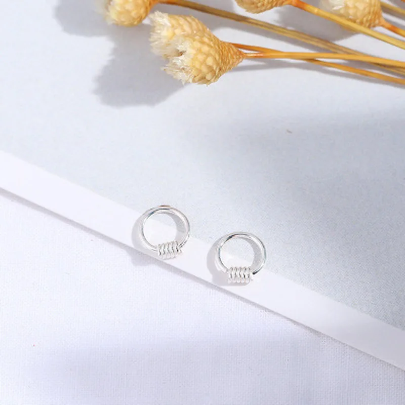 Funmor Спиральные серьги 925 пробы серебряные ювелирные изделия для женщин и девочек