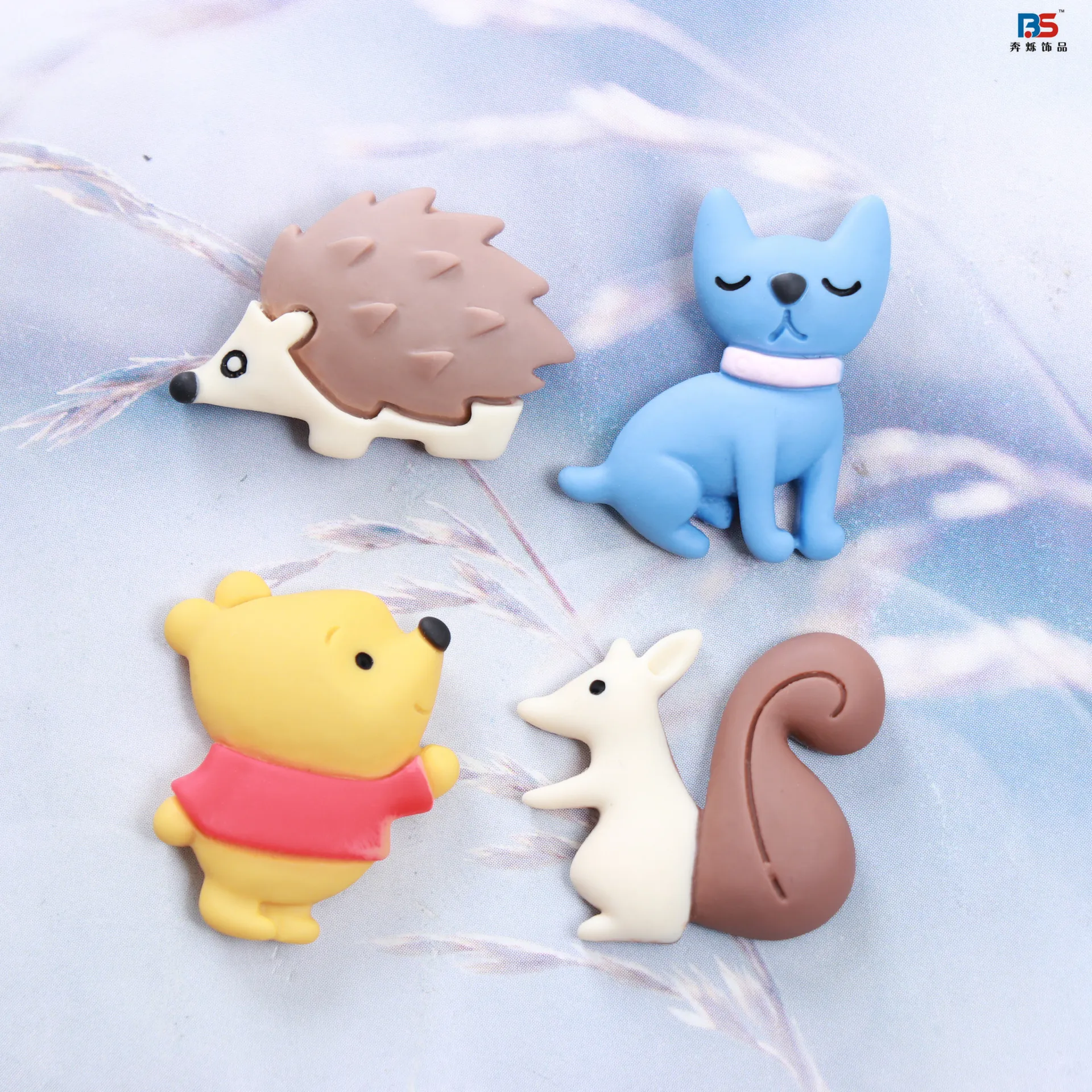 Резиновые банты для волос в виде медведя собаки ежа 10 шт. кабошоны скрапбукинга |