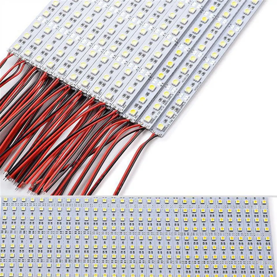 10 шт. SMD 5050 Светодиодный жесткий бар полоса светильник 50 см теплый холодный белого