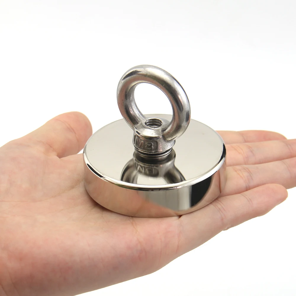 Мощный круглый неодимовый магнит 4 размера сильный для поиска крючков морское