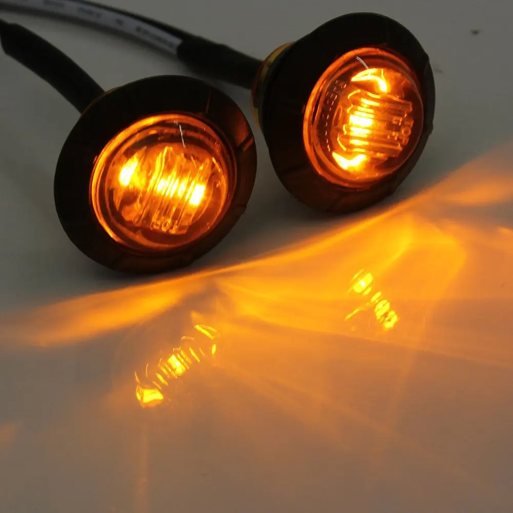 10 шт./компл. 12V 3/4 &quotмини черный копченый янтарь пятно боковые габаритные огни