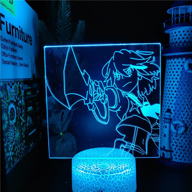 Акриловая 3d лампа Kill La Ryuko светодиодный ночник с сенсорным управлением в стиле