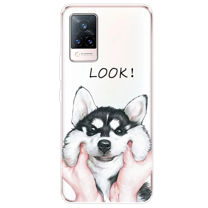 ДЛЯ vivo V21 5G чехол прозрачный мягкий термополиуретановый силиконовый для телефона