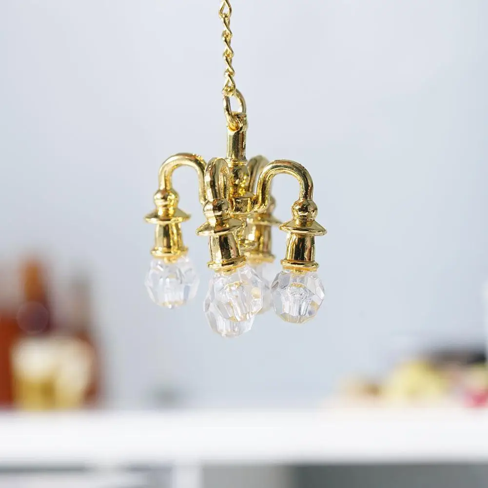 

Fidget Toys Dollhouse Miniature Furniture House Scene Not Crystal Mini Accessories Can Lamp Light Chandelier Golden Simulatio