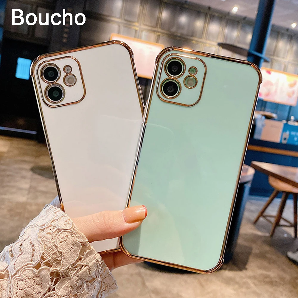 

Чехол с гальваническим покрытием для iPhone 11 12 Pro Max XS Max XR X 12Mini, мягкий чехол из ТПУ карамельных цветов для iPhone 7 8 plus SE 2020