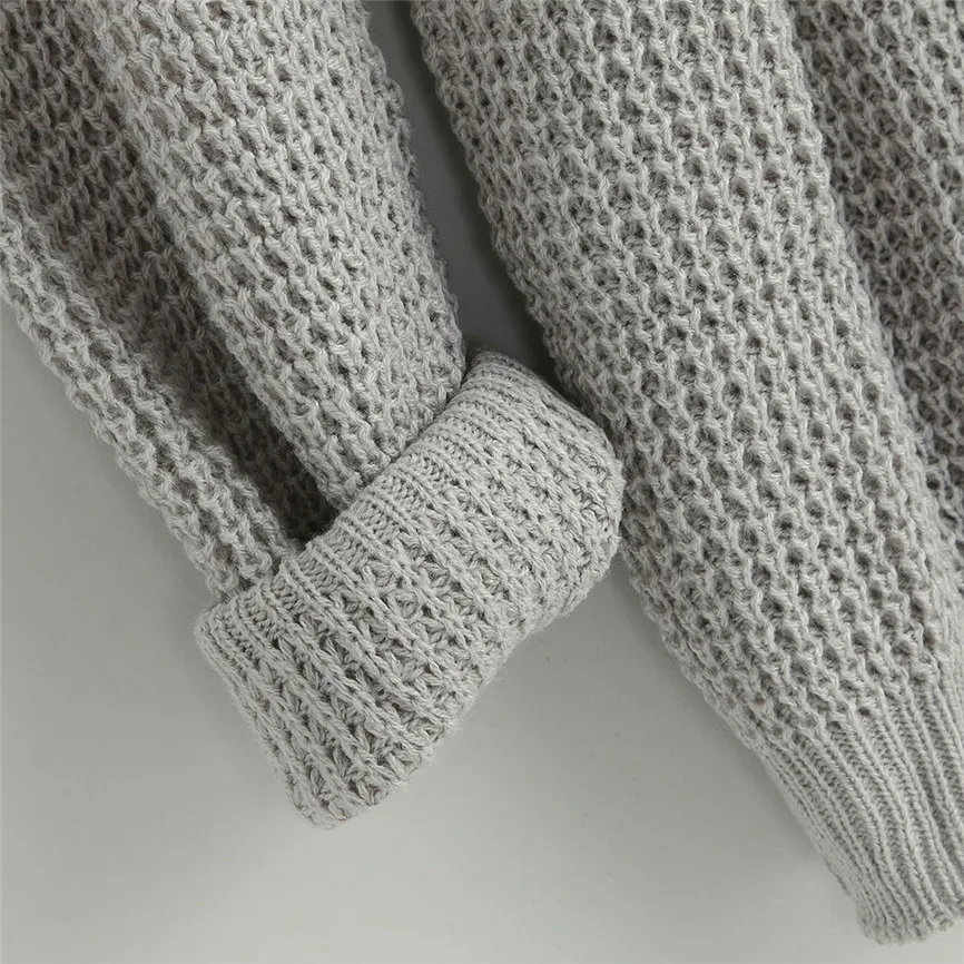 Женский свитер большого размера Повседневный вязаный с круглым вырезом женские