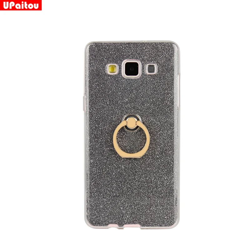 UPaitou чехол с блестками для samsung Galaxy A3 A5 A7 A8 A9 обратите внимание на возраст 3, 4, 5, C5 C7 C9 Pro Чехол с кольцом-держателем чехол Крышка - Цвет: Черный