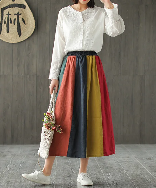 Простая Весенняя хлопковая рубашка с вышивкой и длинными рукавами Женская