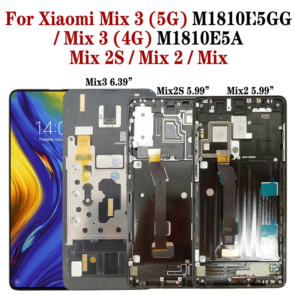 Mix 3 2 2s ЖК дисплей с рамкой для Xiaomi Mix3 5G M1810E G 2S M1803D5XA Mix2 MDE5 цифровым