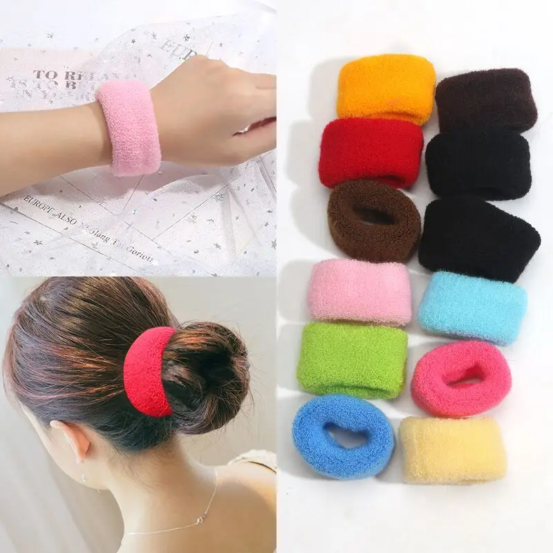 

2/6/12 Pcs Women Girl Cute Knitting Solid Scrunchies Rubber Band Children Soft Elastic Hair Bands Kid Sweet Hair Accessories Set