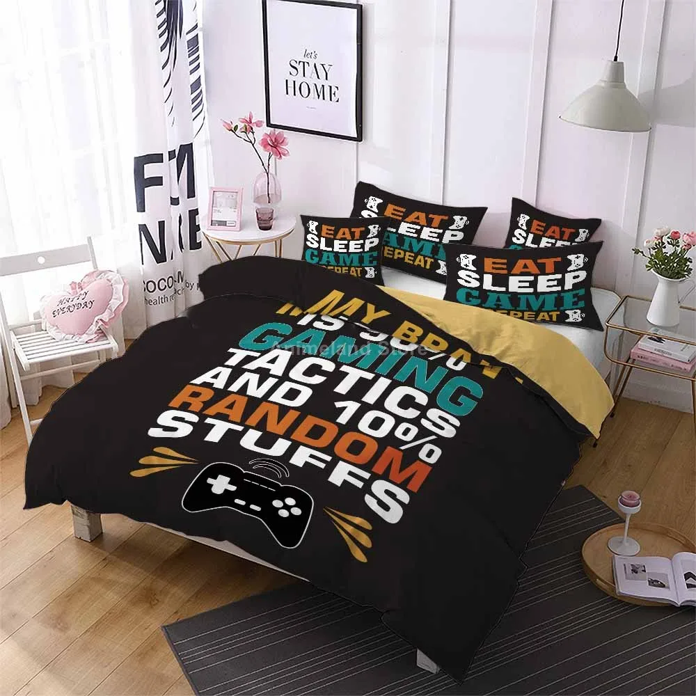 

Black Game Kids Bedding Set Gamepad Gamer Modern Luxury Duvet Cover Sets Comforter Bed Linen Queen King Single Size Dropship