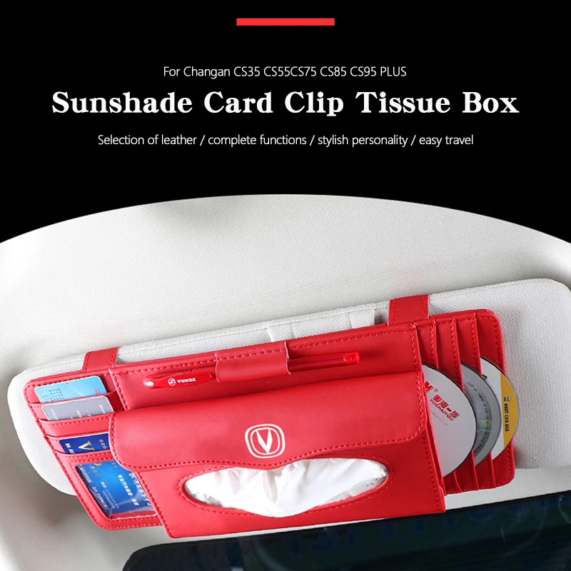 

Car Auto Sun Visor Point Pocket Organizer Pouch Bag Card Glasses Storage Holder Tissue Box For Changan CS35 CS55 CS75 CS85 CS95