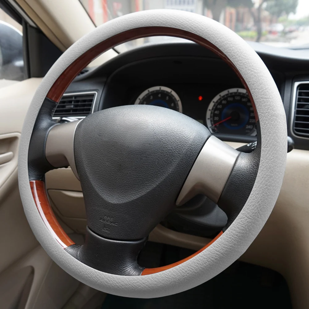 FORAUTO чехол рулевого колеса автомобиля рулевое крышка силиконовая эластичная 38 см Авто-Стайлинг авто аксессуары Универсальный Авто украшения - Название цвета: Transparent