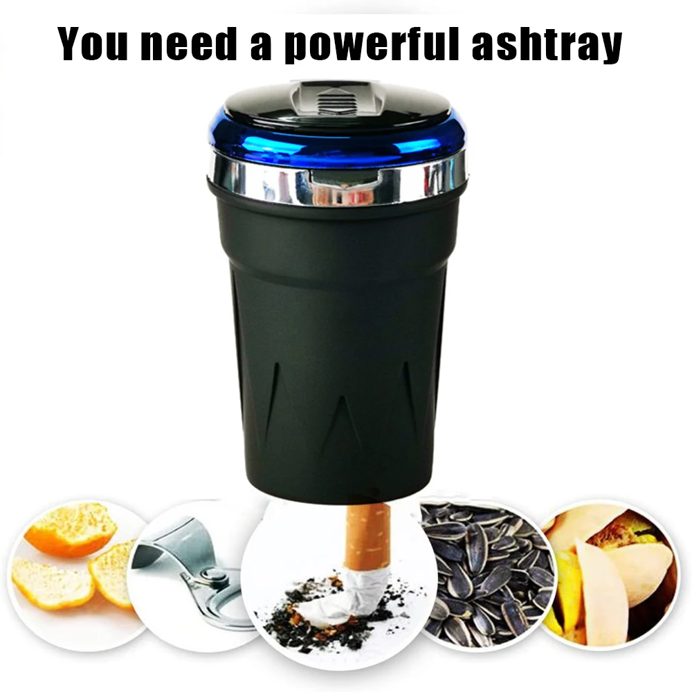 

Esportcar New Car Ashtray Cigar Electronic Cigarette Lighter Detachable USB Rechargeable with Blue LED Light for Home/office/Car