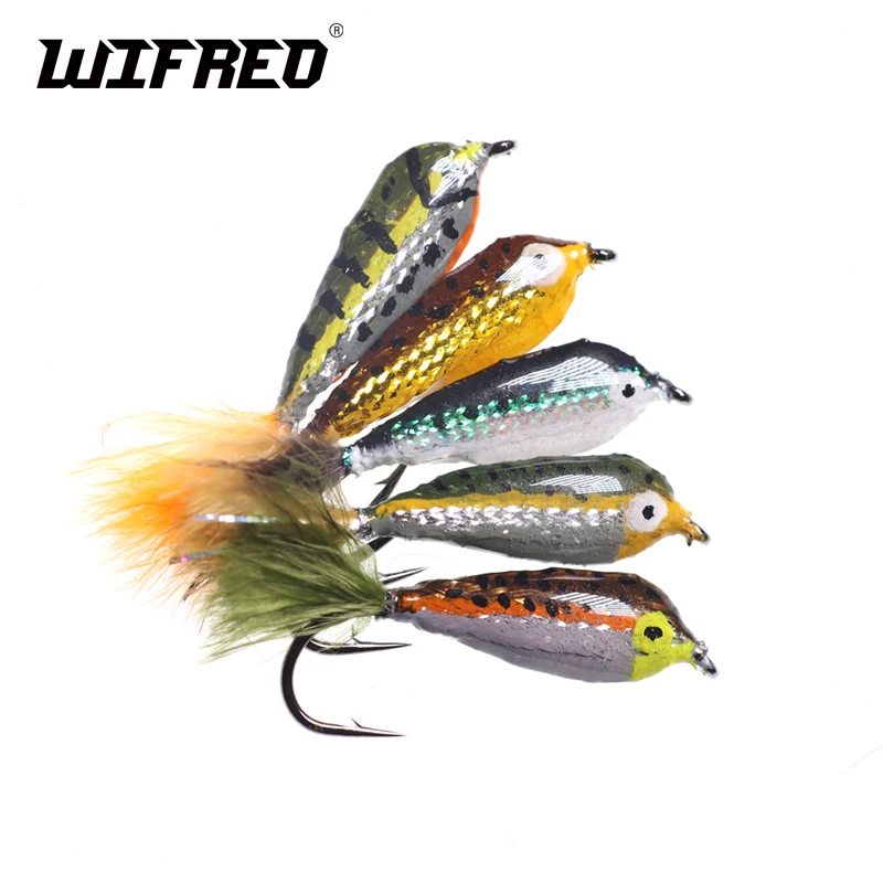

Wifreo 4PCS #4 Classic Epoxy Baitfish Minnows Fly Streamers Brown Rainbow Fry Trout Fly Fishing Flies Silver Fry Yellow Tail