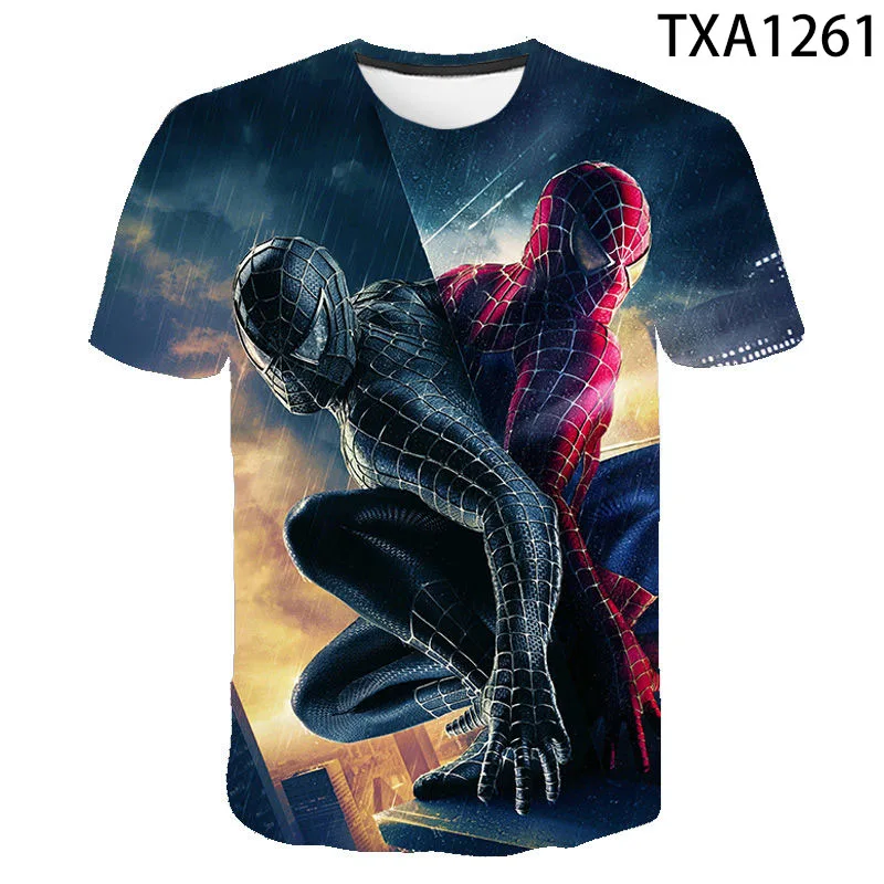

2021 Boy Girl Child New Spider Fashion Male Lady Child 3D Printed T-shirt Summer Short-sleeved Casual Cool Top