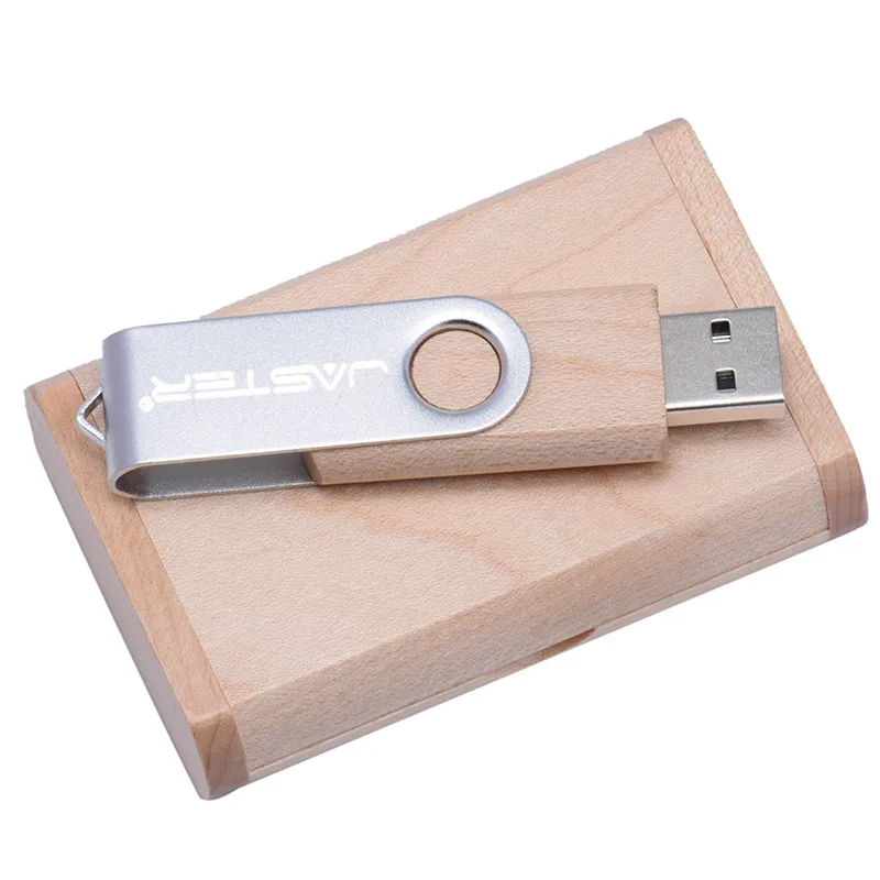 JASTER Пользовательский логотип цветной металл+ клен дерево usb флэш-накопитель 4 ГБ 8 ГБ 16 ГБ 32 ГБ 64 ГБ 128 ГБ wediing персональные подарки - Цвет: Silver