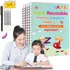 Новинка 2021, книга Sank Magic Book, 4 книги, волшебная тетрадь, многоразовая тетрадь для письма, книжки для детей для письма с английскими цифрами и буквами