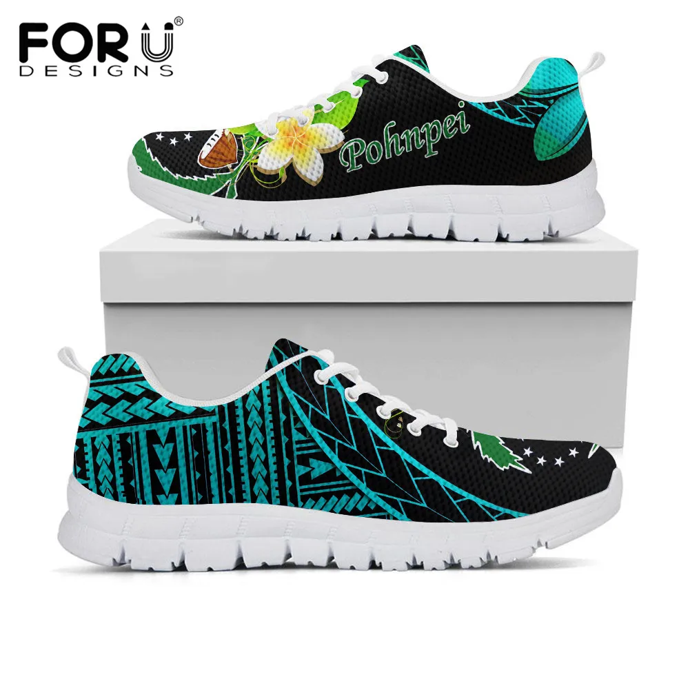 Удобные дышащие кроссовки FORUDESIGNS синие полинезийские туфли Pphnpei на плоской