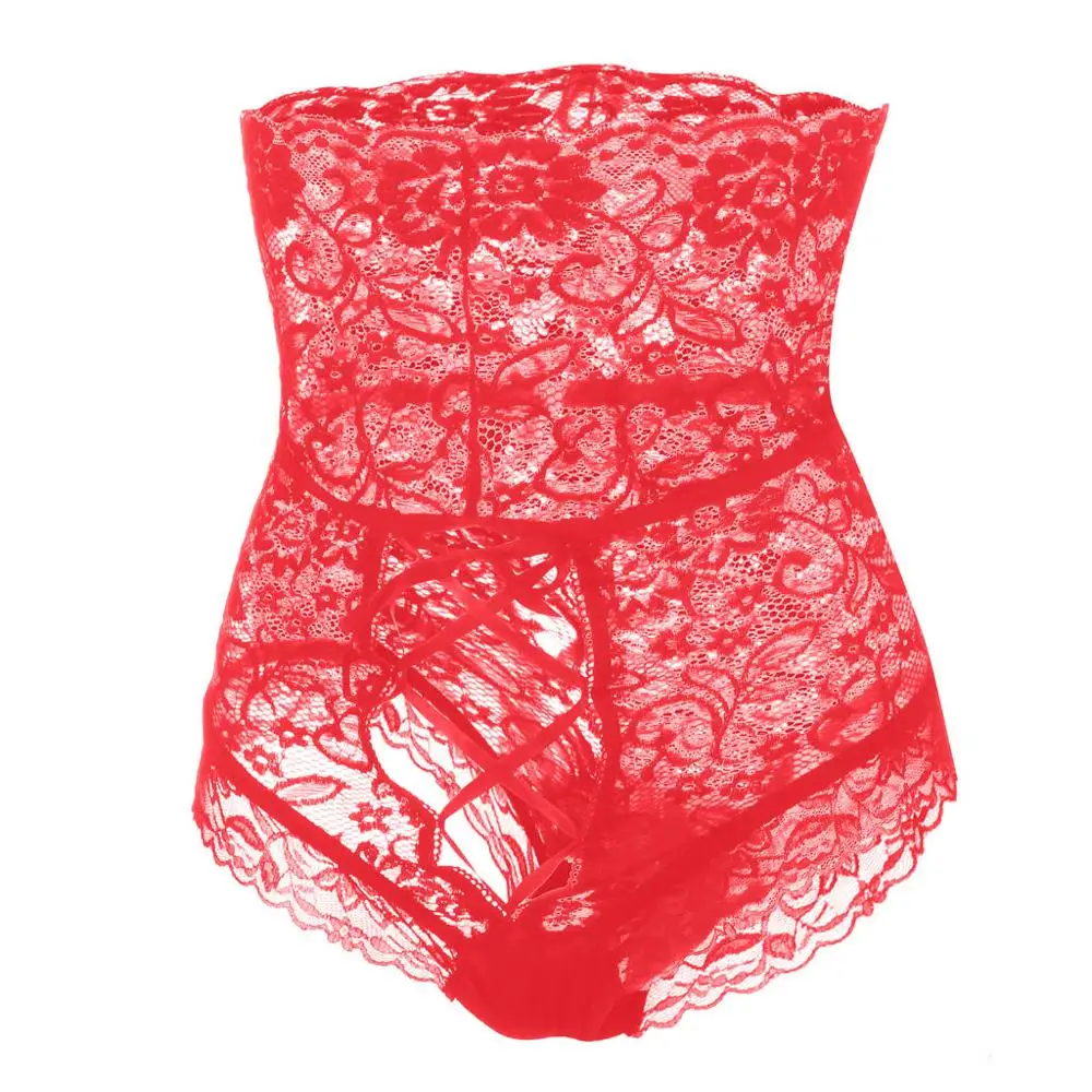 Women's Bandage Sexy Lingerie Bare Imitation Lace Underpants Female Open Crotch Panties Flower FDH | Тематическая одежда и