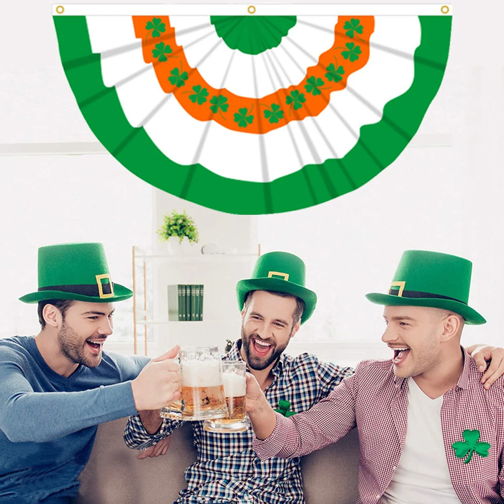 

День Святого Патрика, Садовый флаг, ярд, баннер 45*90 см, ограждение, украшение, Ирландия, фестивали, принадлежности, шамрок, полукруглый флаг
