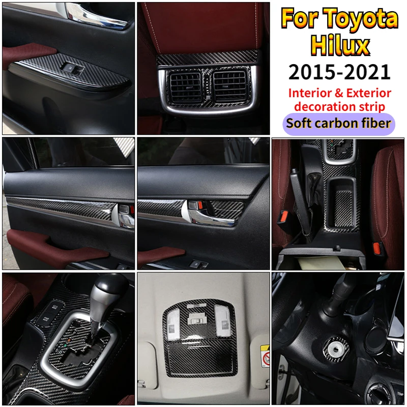 

For Toyota Hilux 2015-2021 Carbon Fiber Car Interior & Exterior DECOR STICKER CAR ACCESSORI STICKER For toyota hilux accessories
