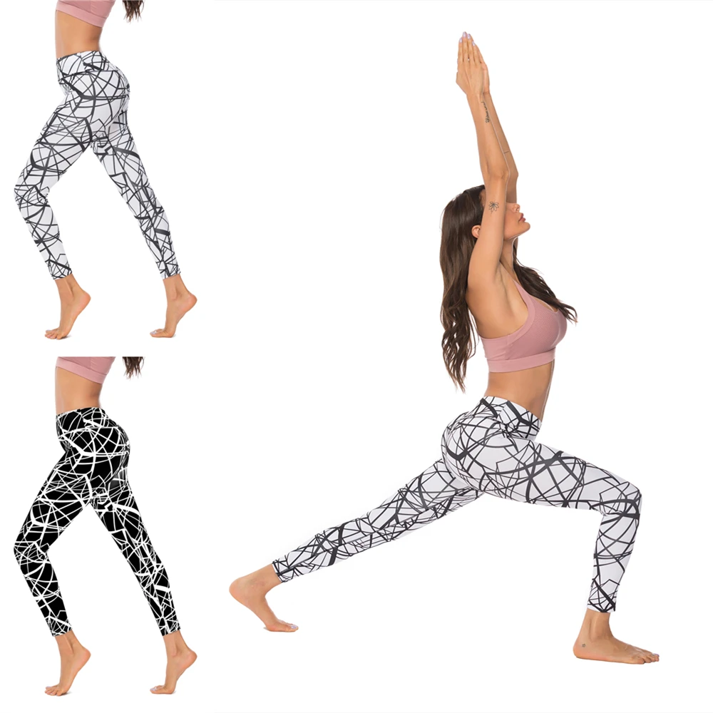 Штаны для йоги с цифровым принтом в виде паука женские спортивные леггинсы