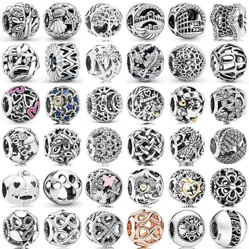 

Starfish Shells & Hearts Family Tree Roots Honeycomb World Star Charm 925 Sterling Silver Beads Fit Fashion Bracelet DIY Jewelry