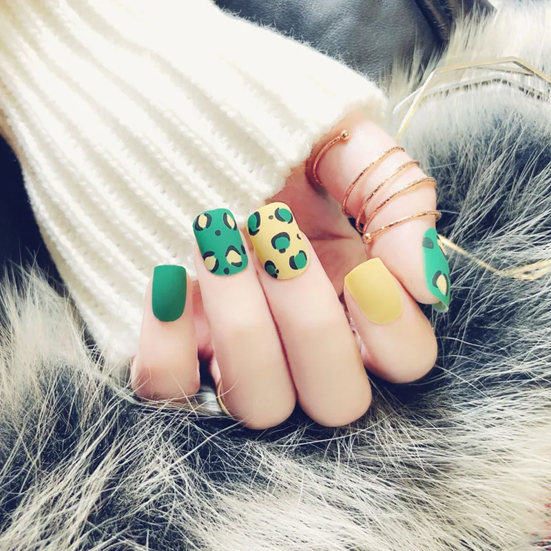 24 шт./компл. матовый поддельные накладные ногти квадратный Тип отделка верха