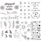 Временные татуировки с буквами, ветки цветов, водонепроницаемые, 25 дизайнов