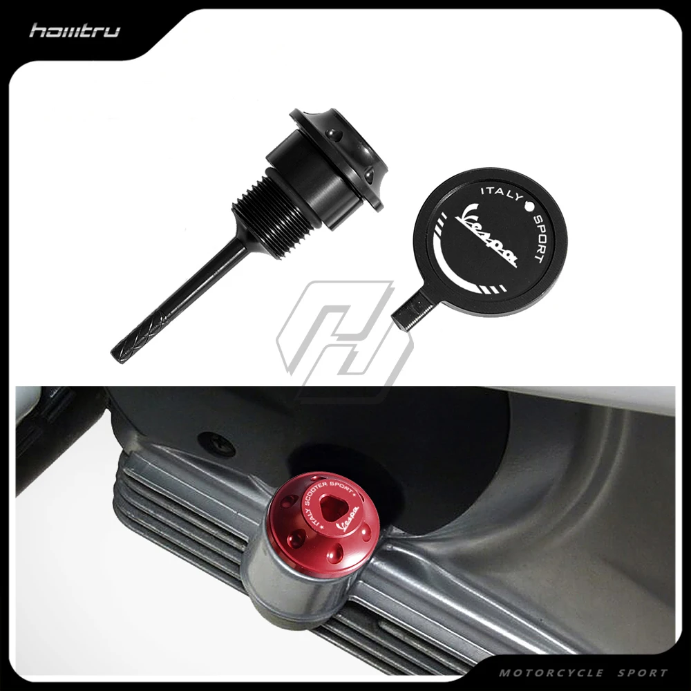 

Motorcycle Dipstick Oil Screw Drain Plug Cap Case for Vespa GTS200 GTS250 GTS300 2013-2017