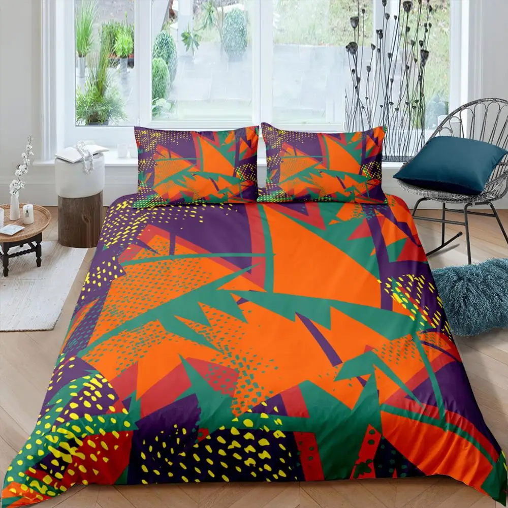 Комплект постельного белья из 3 предметов с абстрактным геометрическим узором