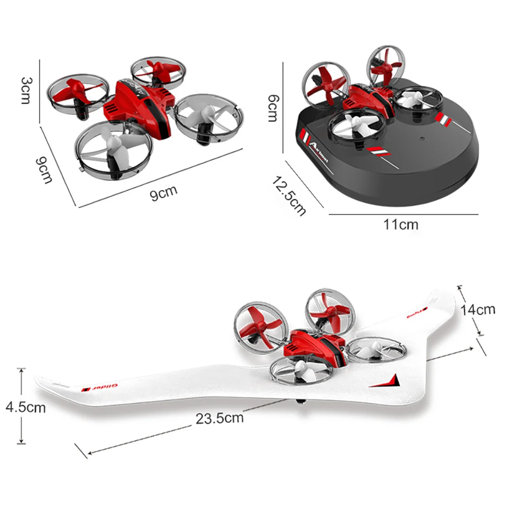 L6082 RC Дрон самолет на воздушной подушке 3 в 1 Квадрокоптер планер дирижабль 2 4G