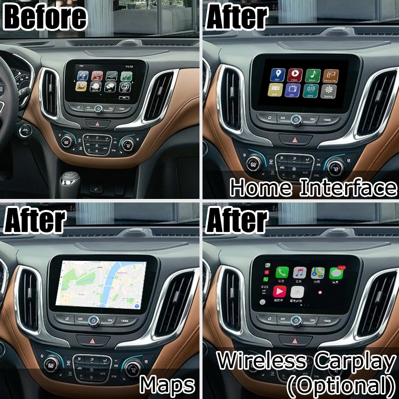 Android / carplay интерфейс коробка для Chevrolet Equinox 2016-2018 GPS навигация видео mylink CUE система