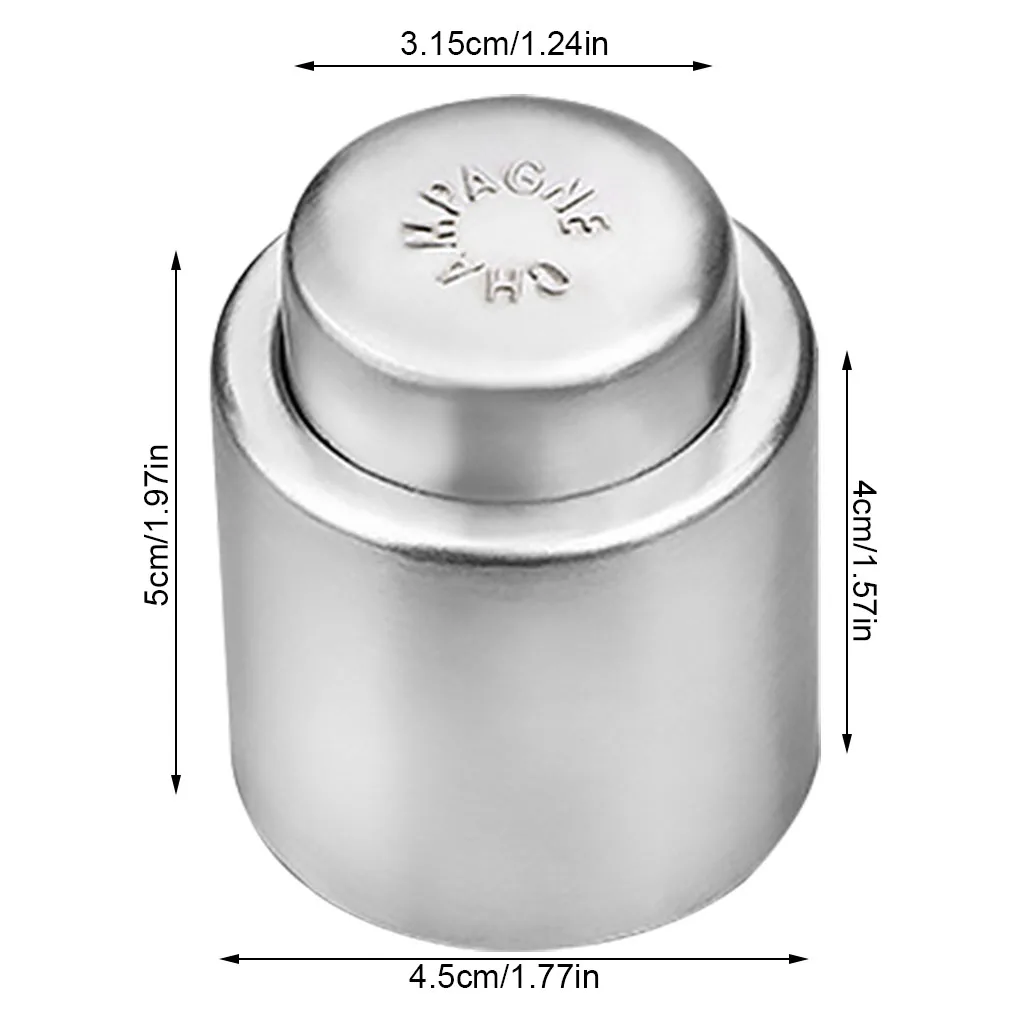 

Wine Bottle Stopper Stainless Steel Fresh Keeping Champagne Sealer Resealable Leak-Proof Cap