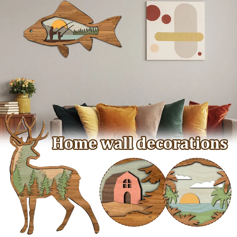 

Animal Series Home Living Room Bedroom Wall Decoration Elk Yellow Ox Duck Crabs Fish Durable AA