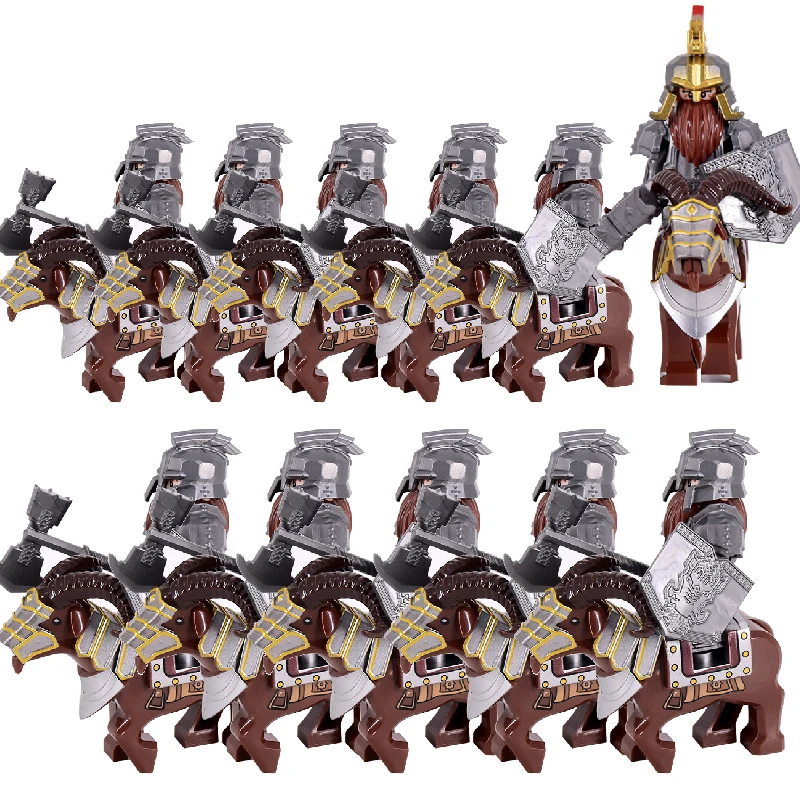 Dwarf Goat Wild Boar Mount Medieval Knights Group lotr Castle Animals Figures Building Blocks Bricks Toys For Children gifts