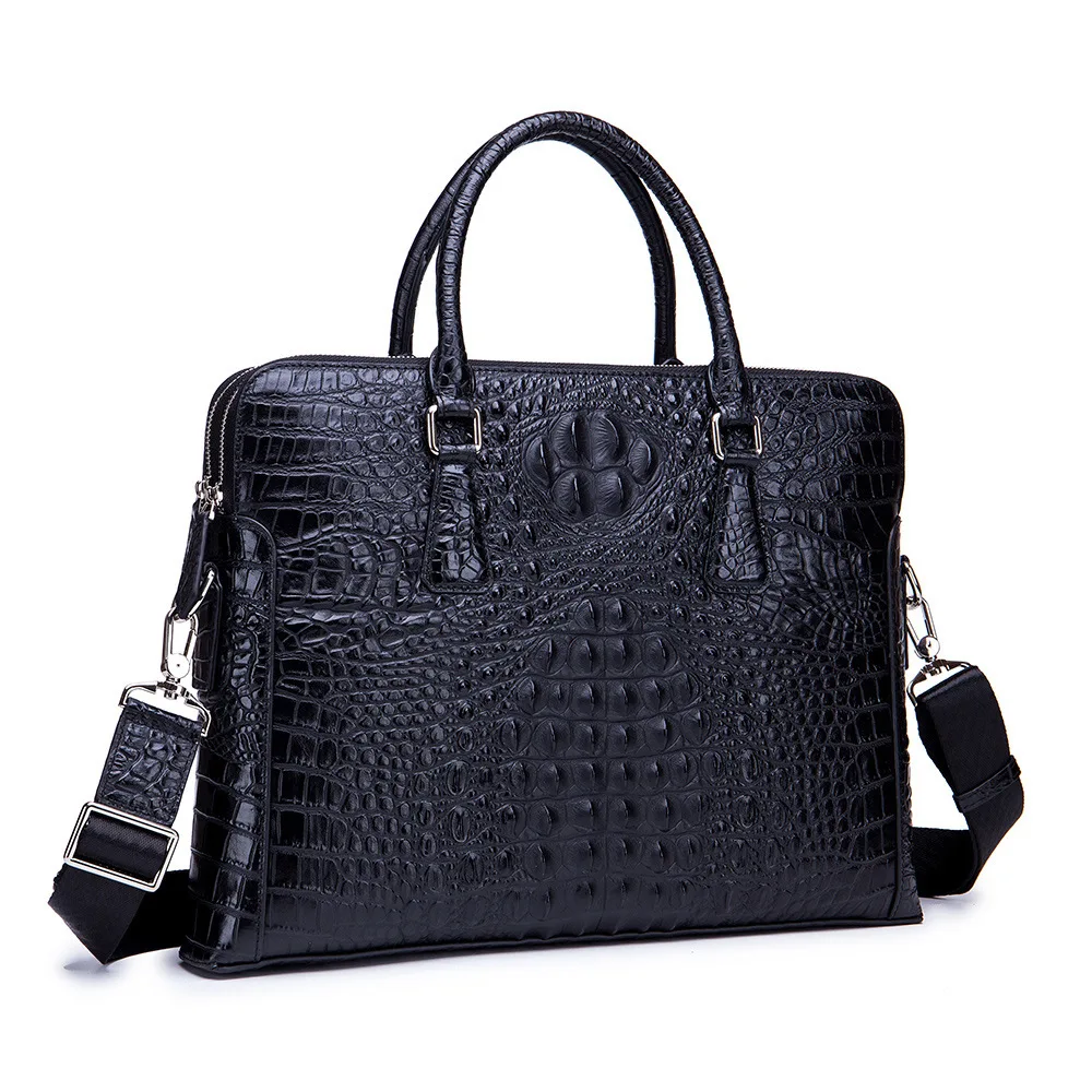 

Men's Briefcase Bag Men's Genuine Leather Laptop Bag Men Office Bag For Men's Crocodile Pattern A4 File Briefcase Handbag