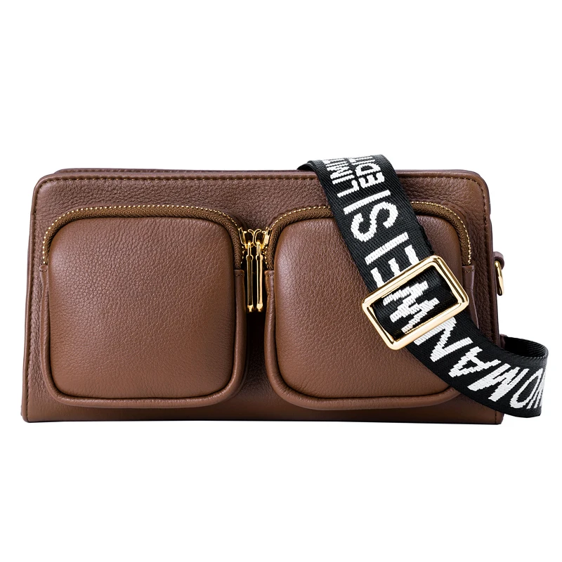 Сумка мессенджер из натуральной кожи сумка через плечо с несколькими