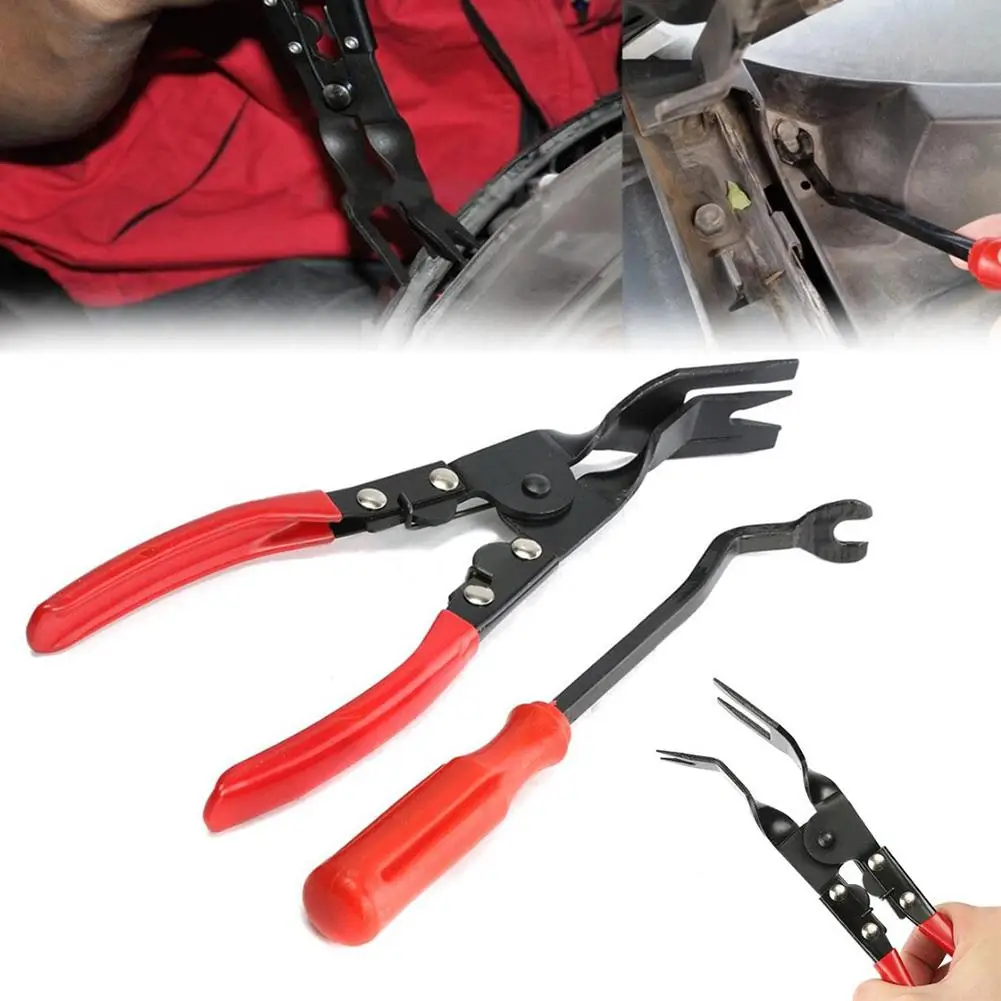 

Car Door Upholstery Remover & Trim Clip Removal Pliers Pry Bar Combo Tool Set