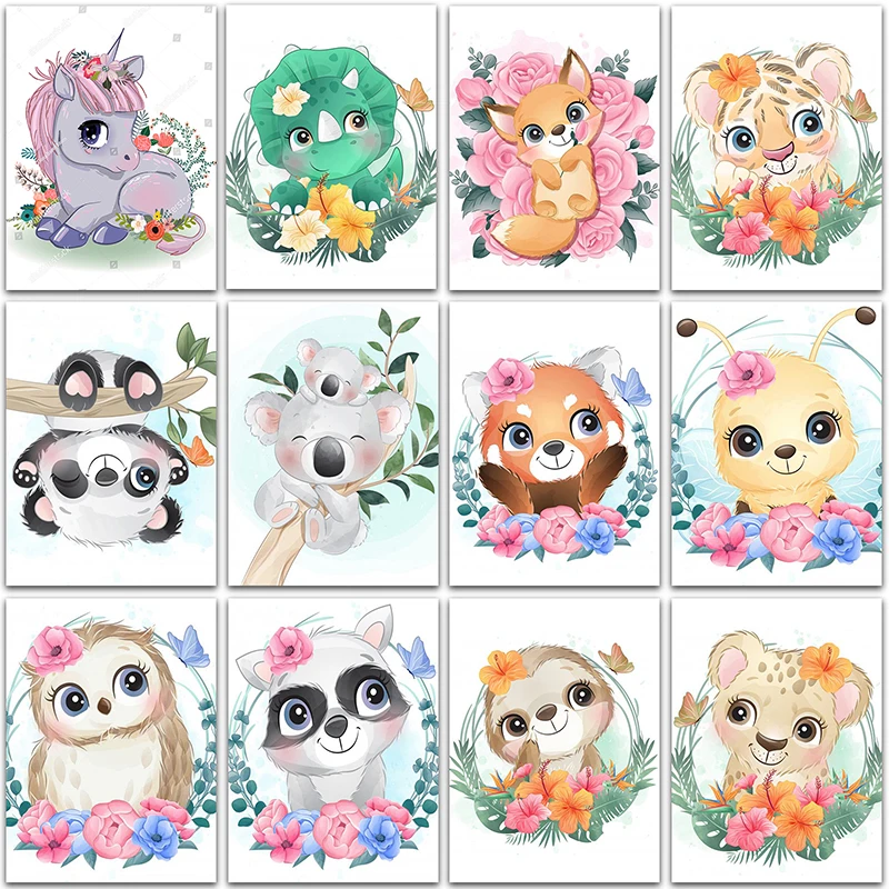 

5D DIY Diamond Painting flower animals tiger Koala panda fox unicorn Full Square&Round mosaic embroidery Cross stitch home decor
