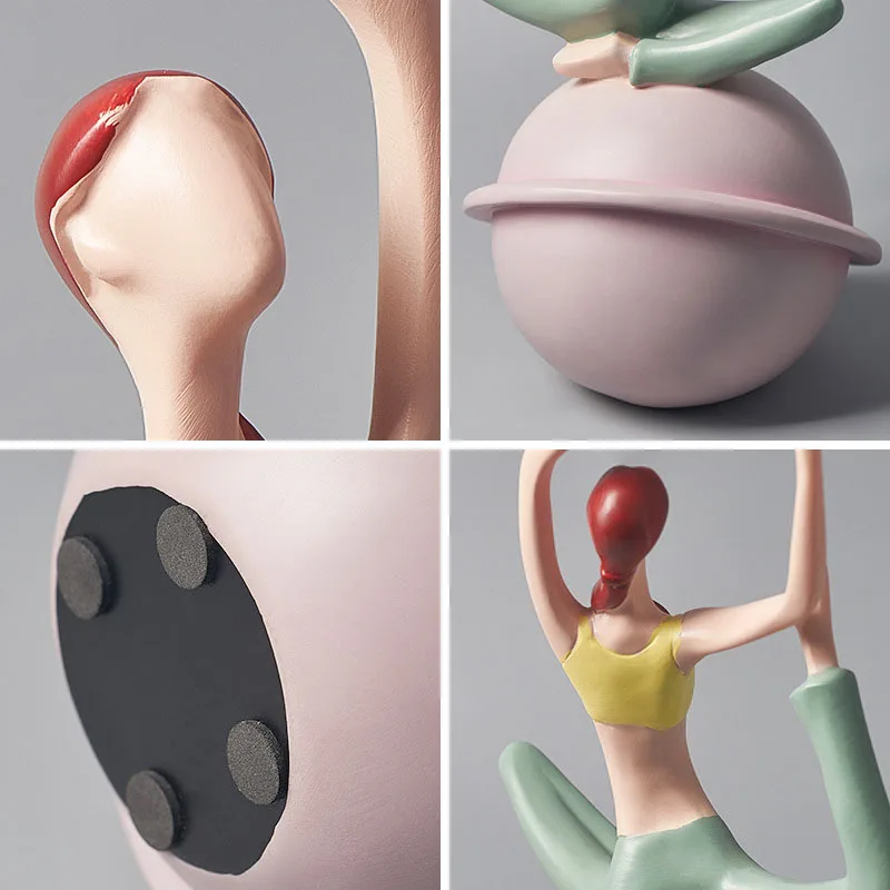 Strongwell Современная креативная статуя девушки йоги Миниатюрная модель