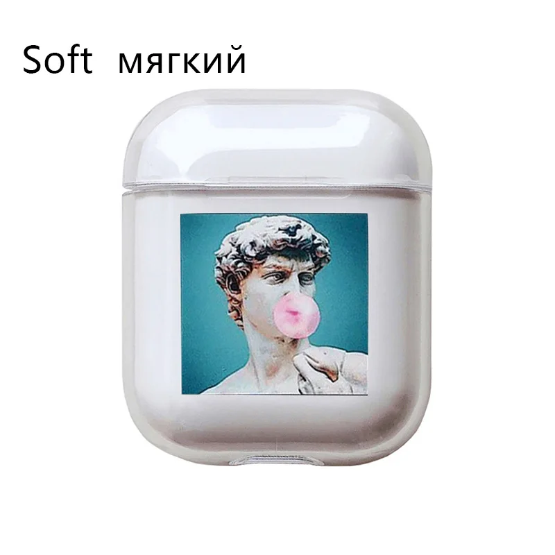 Милый чехол для Apple airpods чехол со смешными героями из мультфильмов статуи искусство Беспроводной Bluetooth наушники чехол для переноски 1/2 мягкие Защитный чехол - Цвет: I200519