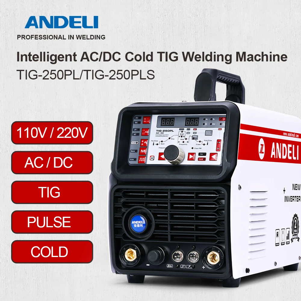 

Сварочный аппарат ANDEL 220 В переменного/постоянного тока, сварочный аппарат для TIG, импульсная сварочная машина для холодной сварки алюминия, ...